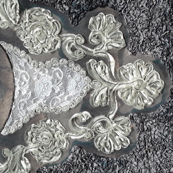 Mezon deep-scoop neck, 3/4 length sleeve knit top, popular item. Buy it now! - Picture 2 of 10